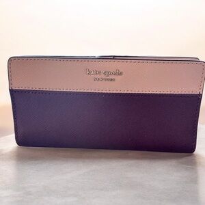 Kate Spade Cameron Leather Bifold Wallet- Cherrywood/Warm Vellum